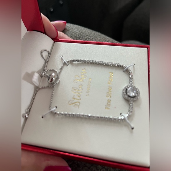 Women’s Stella Rose silver plated adjustable slide bracelet with crystals NIB - Picture 5 of 11